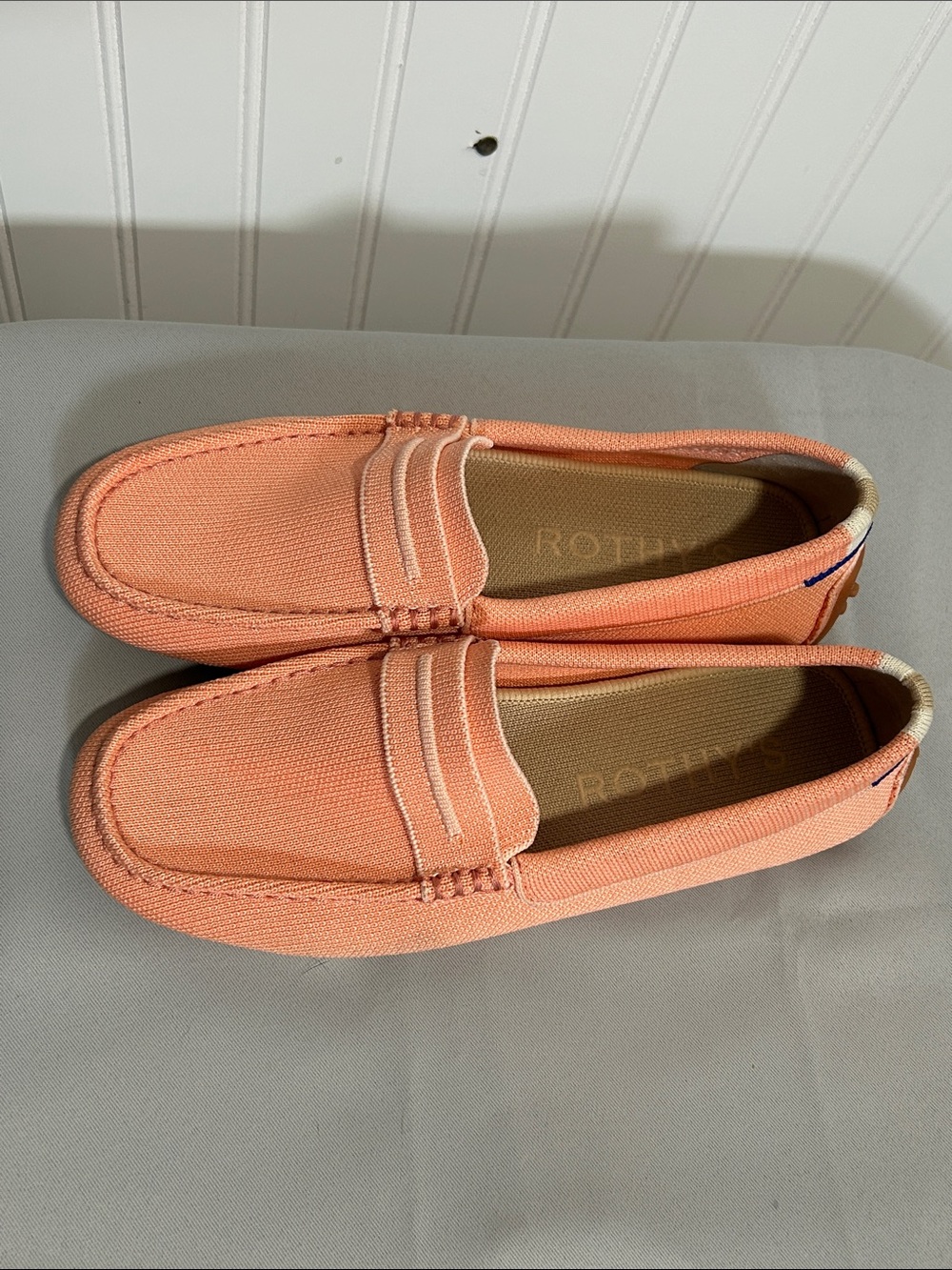 Rothy's Coral/Peach Knit “The Daily Driver” Loafers  Sz: 8 - Picture 2 of 10